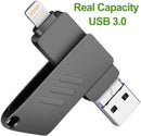 iOS Flash Drive for iPhone Photo Stick 32GB Memory Stick USB 3.0 External Storage Lightning Memory Stick for iPhone iPad Android Type c and Computers