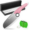 POENSCAE Chef Knife,Kitchen Knife 5.8 Inch,German Stainless Steel Knife with Sharpener,Unique Anti-Slip Hole Design