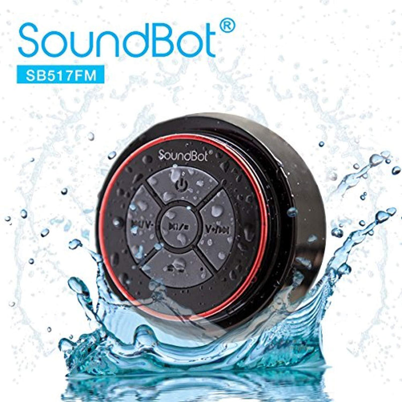 SoundBot SB517FM IPX7 Water-Proof Bluetooth Speaker with FM Radio (Red/Black)