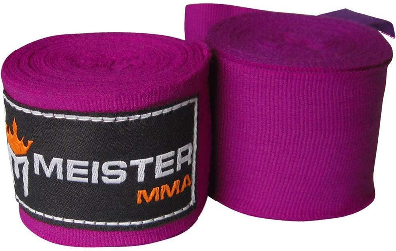 Meister Adult 180" Semi-Elastic Hand Wraps for MMA & Boxing (Pair)