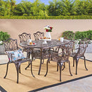 Christopher Knight Home Gardena Outdoor Furniture Dining Set, Table and Chairs for Patio or Deck in Copper (7-Piece Set)