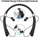 Wireless Bluetooth Headset, EGRD Foldable Retractable Neckband Headphones-[30 Hrs Playtime] Compatible Xs MAX/ 8/7 Plus Samsung Galaxy S9 Note 8 Cellphones