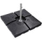 Sunnyglade 4pcs 200LB Square Patio Umbrella Base Water Filled Umbrella Stand Suitable for All Kinds of Cross Tiles (Black)