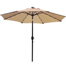 Sunnyglade 9' Solar 24 LED Lighted Patio Umbrella with 8 Ribs/ Tilt Adjustment and Crank Lift System (Red)