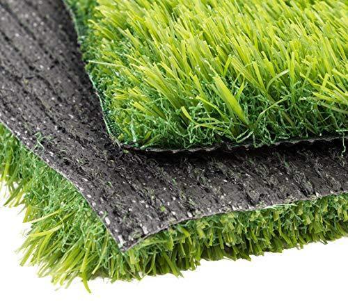 Juvale Synthetic Grass - 4-Pack Artificial Lawn, Fake Grass Patch, Pet Turf Garden, Pets, Outdoor Decor- Non-Slip Turf, Green, 12 x 0.25x 12 inches