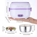 Janolia Electric Food Steamer, Portable Lunch Box Steamer with Stainless Steel Bowls, Egg Steaming Rack, Spoon, Measuring Cup