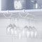 ORZ 2 Pack Stemware Wine Glass Rack Under Cabinet Shelf Metal Storage Nail Free Corkscrew Included