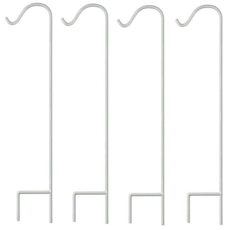 Gray Bunny Shepherd Hook, 48 Inch Black, Set of 4, Super Strong Rust Resistant Premium Metal Hook for Weddings, Hanging Plant Baskets, Solar Lights Lanterns Bird Feeders Mason Jars & Plant Hangers