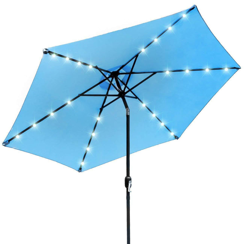 Sorbus LED Outdoor Umbrella, 10 ft Patio Umbrella LED Solar Power, with Tilt Adjustment and Crank Lift System, Perfect for Backyard, Patio, Deck, Poolside, and More (Solar LED - Red)