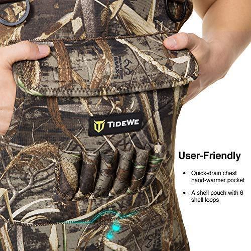 TIDEWE Chest Waders, Hunting Waders for Men Realtree MAX5 Camo with 600G & 800G Insulation, Waterproof Cleated Neoprene Bootfoot Wader, Insulated Hunting & Fishing Waders