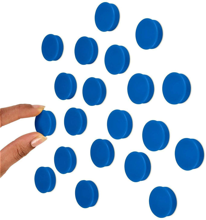 Scribble 1 Inch Blue Office Magnets (20 Pack), Colorful Round Refrigerator Magnets, Perfect for Whiteboards, Lockers & Fridge.