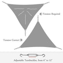 Amgo 24' x 24' x 24' Grey Triangle Sun Shade Sail Canopy Awning, 95% UV Blockage Water & Air Permeable, Commercial & Residential, for Patio Yard Pergola, 5 Yrs Warranty (Available for Custom Sizes)
