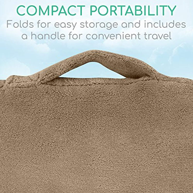 Xtra-Comfort Bed Wedge Pillow - Folding Memory Foam Incline Cushion System for Back and Legs - Triangle Shaped for Reading, Support - Washable