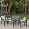 Best Choice Products 4-Piece Patio Metal Conversation Furniture Set w/Loveseat, 2 Chairs, and Glass Coffee Table- Gray