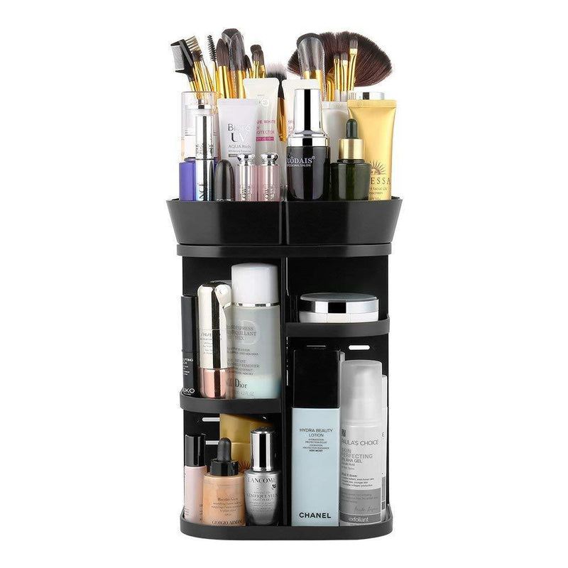 Jerrybox Makeup Organizer Adjustable Professional Makeup Organizer, Compact Size with Large Capacity, Fits Different Types of Cosmetics and Accessories Square (Transparent)