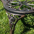 LEAN ON US Belleze Antique Designed Rose Style Outdoor Patio Park Garden Bench Bronze Love Seat Cast Iron Backyard Porch Home Pool