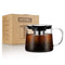 KORSMALL Cold Brew Maker and Tea Infuser, 1.5L/50oz Premium Glass Pitcher with Lid Removable and Reusable Filter Perfect for Hot or Iced Coffee, 1.5L / 50oz, black clear