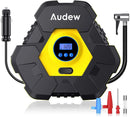Audew Upgraded Portable Air Compressor Tire Inflator,12V 150PSI Air Pump with Auto Shut Off,Warning Light and Power Cord Storage,Digital Tire Pump for Car,Bicycle and Other Inflatables