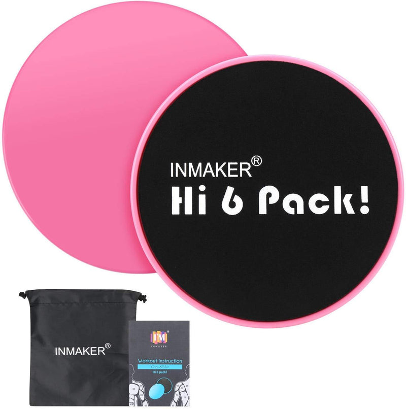 INMAKER Exercise Sliders Fitness, Dual Sided Strength Slides, Core Gliding Discs with Carry Bag, Manual and Ebook