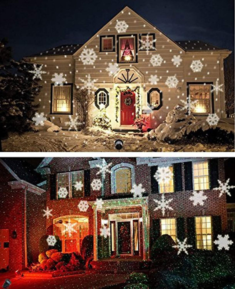 Christmas Projector Light White Snowflake Waterproof Motion Projector Snowflake Spotlight LED Light for Patio, Lawn, Garden Holiday Party
