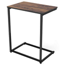 Homemaxs C Table Sofa Side End Table Wood Finish Steel Construction 26-Inch for Small Space