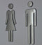 Artyea 7.8 Inch Modern Acrylic Adhesive Backed Men's and Women's or Unisex Bathroom Sign