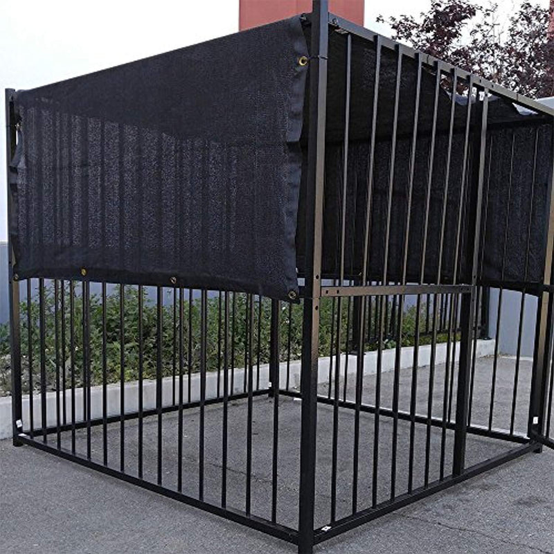 10' X 10' Black UV Rated Dog Kennel Shade Cover, Sunblock Shade Panel, Shade Tarp Panel W/Grommets (Not the kennel)