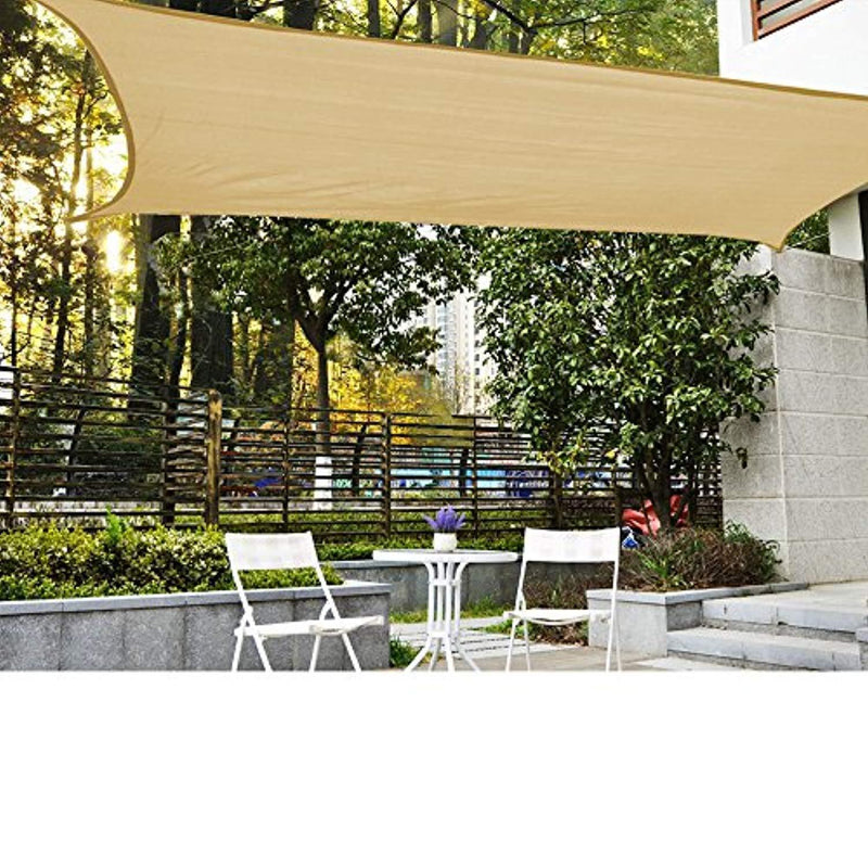 16'x20' Sun Shade Sail Rectangle Canopy Sail Shade for Patio Garden Outdoor Facility and Activities,Sand