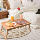 Zhuoyue Bamboo Bed Tray with Folding Legs, Lap Tray with Lipped Tabletop Great for Breakfast in Bed or Dinner by The TV, Use As Lap Drawing Table or Eating Tray