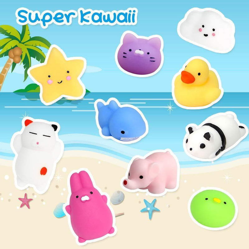 UMIKU 28PCS Mochi Squishy Toys Party Favors for Kids Mini Squishy Kawaii Animal Squishies Squeeze Toy Cat Unicon Squishy Stress Relief Toys for Adults Goodie Bag Filler Birthday Favors for Kids Random