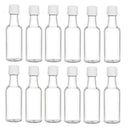 Nakpunar 12 pcs 50 ml Plastic Liquor Bottles with Black Cap