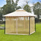 Outsunny 10' x 10' Steel Outdoor Gazebo Canopy with Mosquito Netting - Black/Beige