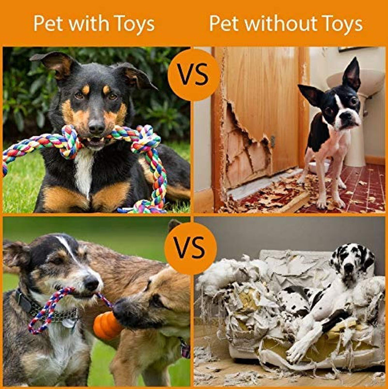 BK PRODUCTS LLC Dog Toys - 8 Extra Large Dog Rope Toys - Dog Chew Toy for Medium and Large Dogs - Set of Dog Rope Toys for Chewing, Tug of War and Teething with Bonus Storage Bag