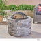 Great Deal Furniture Dione Outdoor 32" Wood Burning Light-Weight Concrete Round Fire Pit, Grey