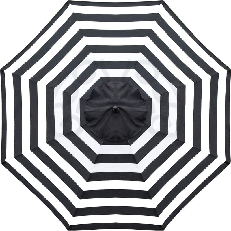 Sunnyglade 9ft Patio Umbrella Replacement Canopy Market Umbrella Top Outdoor Umbrella Canopy with 8 Ribs (Black and White)