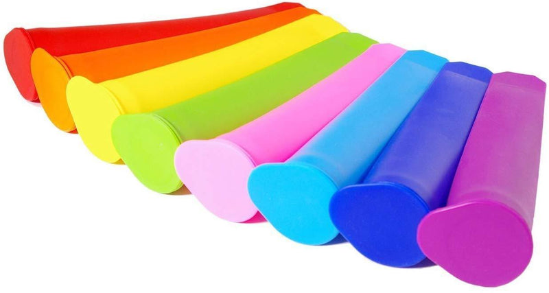 LUXEHOME BPA Free Premium Silicone Ice Pop Molds - Set of 8 with Lids