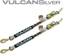 Vulcan Silver Series 2'' Snap Hook Auto Tie Down w/Twisted Snap Hook Ratchet (Pack of 2) Safe Working Load - 3300 lbs.