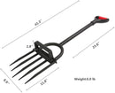 Ymachray 5-Tine Forged Cultivator- Heavy Duty Hand Tiller and Garden Claw Weeder Cultivator -Solid Steel Shaft Unbreakable Tines