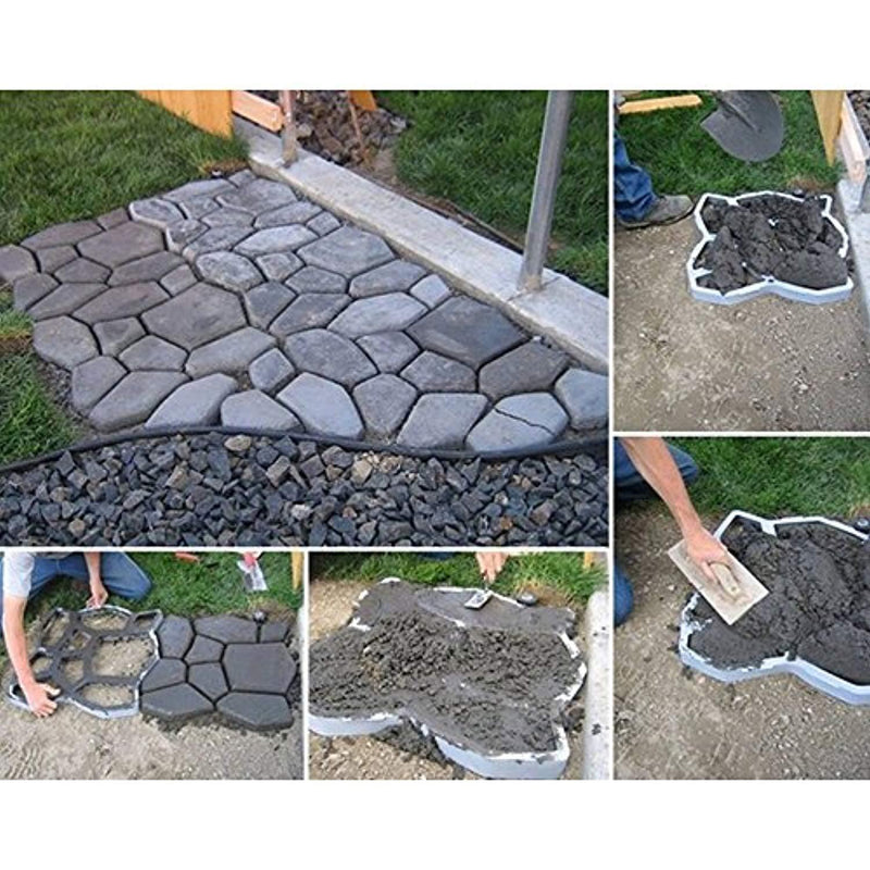 VIPITH New Upgrade Version 13 x 13 inch DIY Walk Maker Concrete Stepping Stone Mold Reusable Patio Path Mold Maker Garden Lawn Paving Stone Mold