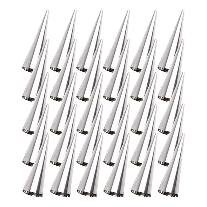 Tebery 30 Pcs Lady lock forms,Stainless Steel Pastry Cream Horn Molds,Free Standing Cone Shape
