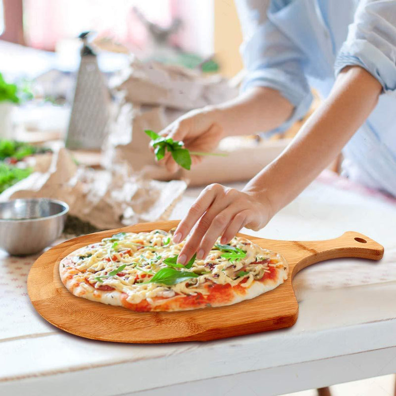 Bamboo Wooden Pizza Peel Pizza Paddle Pizza Accessories for Pizzas Serving, Cutting, and Transferring