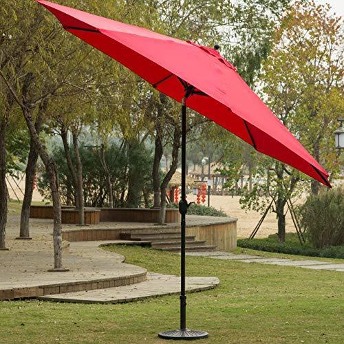 Sunnyglade 9ft Patio Umbrella Replacement Canopy Market Umbrella Top Outdoor Umbrella Canopy with 8 Ribs (Black and White)