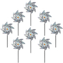 Bird Blinder Pinwheels Sparkly Silver Mylar Pin Wheel Holographic Spinners Whirl Reflective Pinwheel Scare Birds Away for Garden Party Lawn Kids Decor