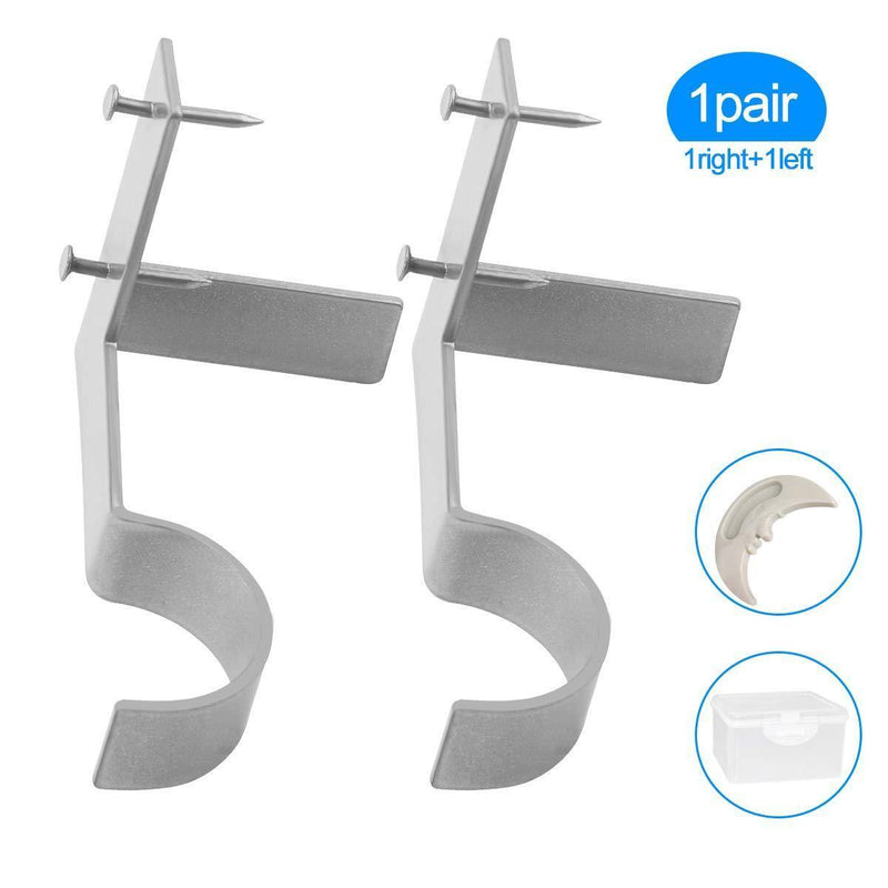 Yoaokiy Single Curtain Rod Brackets, 1Pair, Silver, Curtain Rod Holders Tap Right Into Window Frame - Adjustable Curtain Rod Brackets for Window Bedroom Decoration
