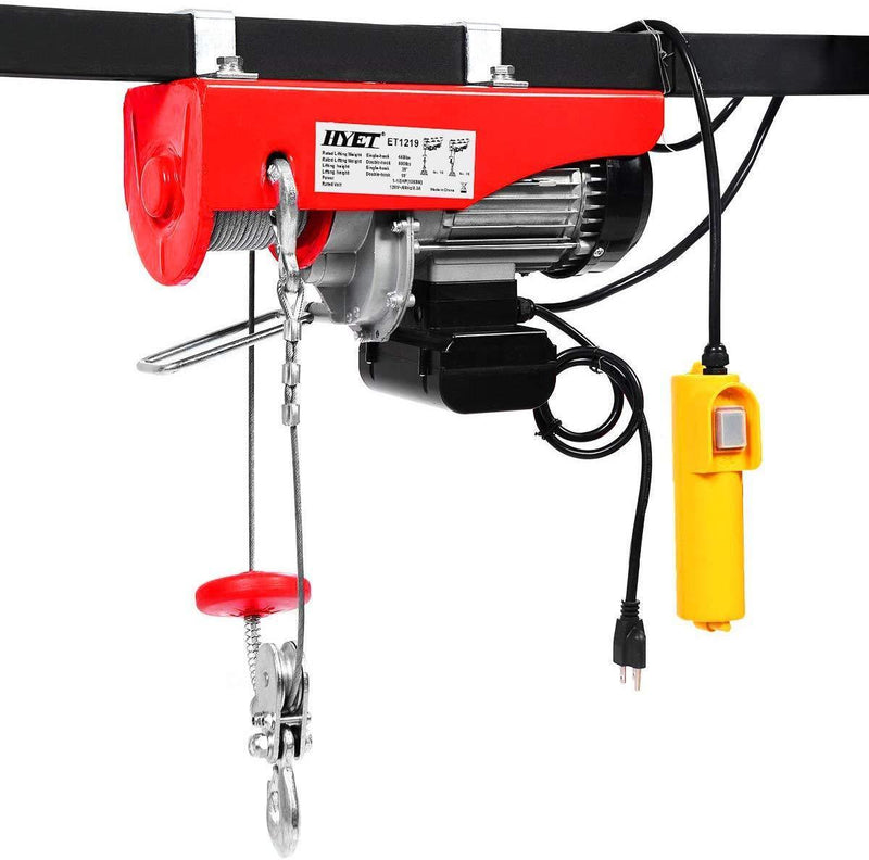 Goplus 1320LBS Lift Electric Hoist Crane Remote Control Power System, Carbon Steel Wire Overhead Crane Garage Ceiling Pulley Winch w/Emergency Stop Switch, UL Approval