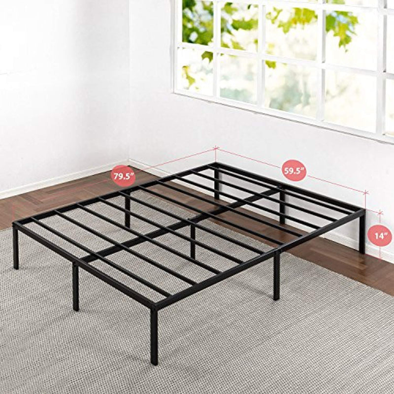Best Price Mattress Queen Bed Frame - 14 Inch Metal Platform Beds w/ Heavy Duty Steel Slat Mattress Foundation (No Box Spring Needed), Black