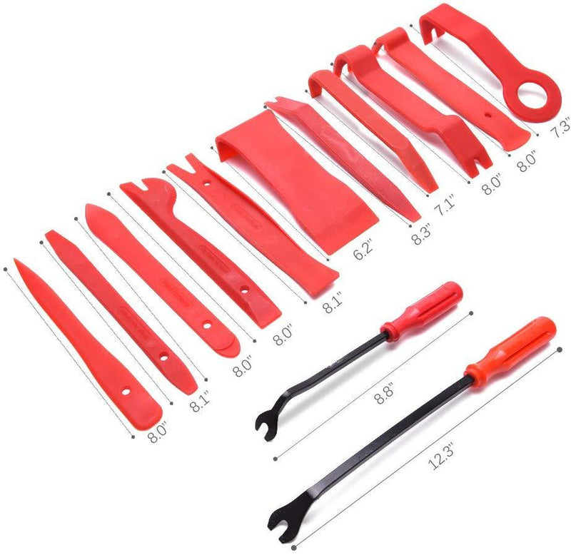 MICTUNING 13 Pcs Auto Trim Removal Tool Set with Fastener Removers Strong Nylon Door Panel Tool Kit
