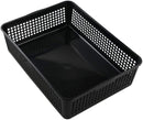 Saedy Black Plastic Basket Trays for Files, Letters, Documents, Set of 6