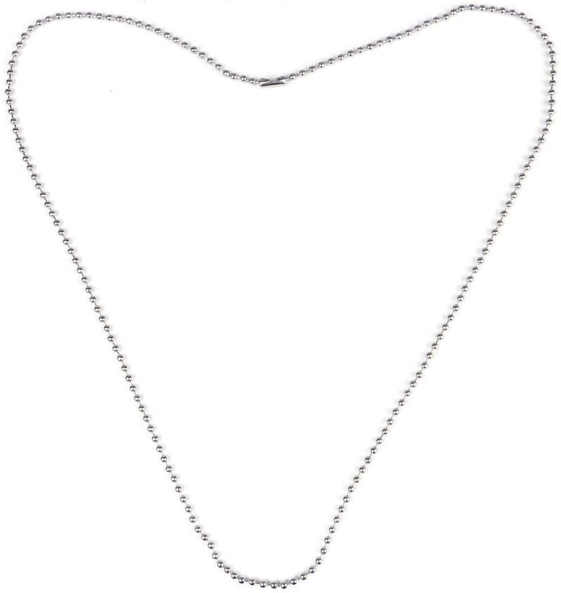 50pcs Nickel Plated Ball Chain Necklace, KinHom 24 Inches Long 2.4mm Bead Size