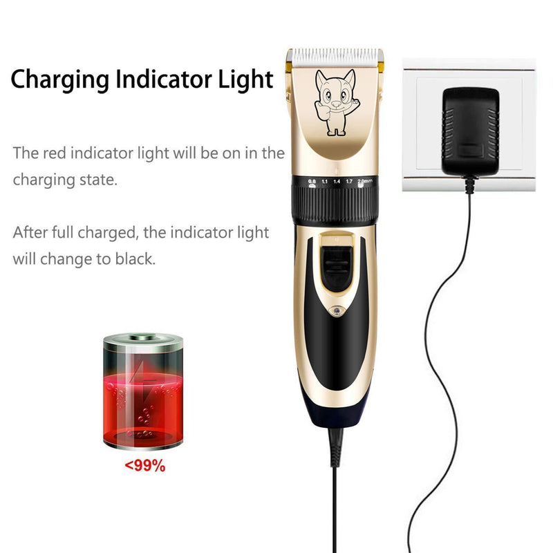 Dog Grooming Kit Clippers, Electric Quiet, Low Noise, Rechargeable, Cordless, Pet Hair Thick Coats Clippers Trimmers Set Suitable for Dogs, Cats, and Other Pets